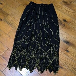 🧚‍♀️Whimsigoth Fairycore Black + Gold Skirt